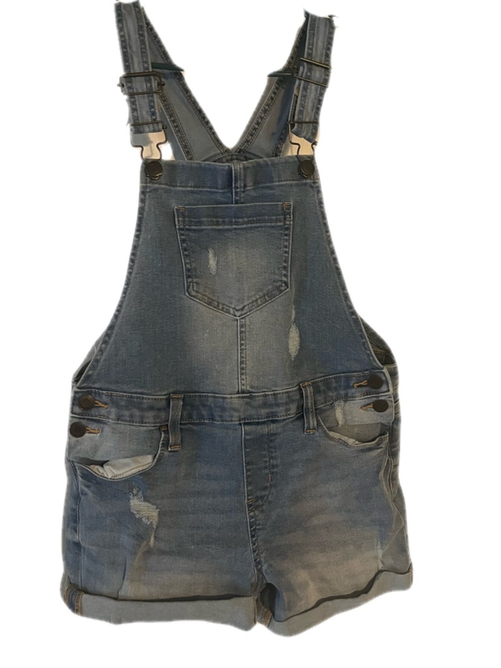 Girl’s SO Light Blue Denim Overalls distressed